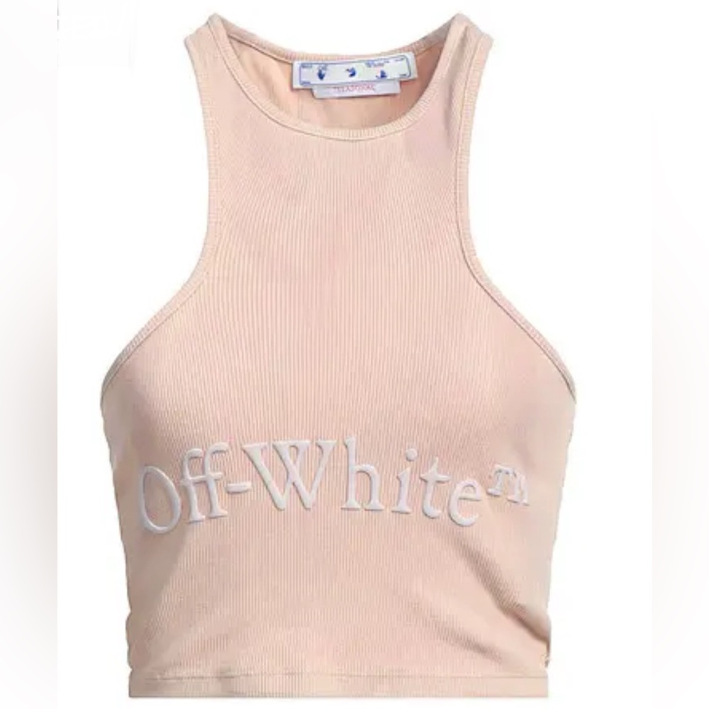 NWT OFF-WHITE Laundry Rib Logo Rowing Top